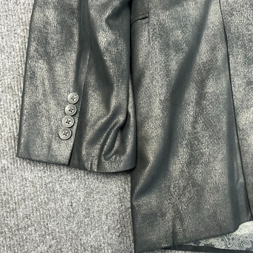 Cremieux Monet Sport Jacket Black Faux Suede Leather Paisley Soft Sz 50R - Picture 6 of 16